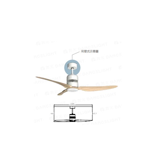 楓光52吋北歐現代系列貴族黑DC直流省吊扇/吊扇