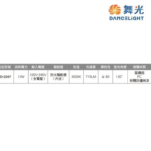 舞光~方轉13W防水壁燈 