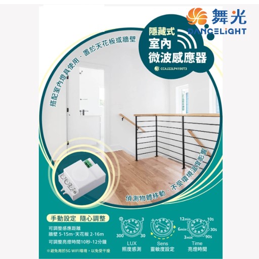 舞光~室內微波感應器-隱藏式RP-MS1024-S