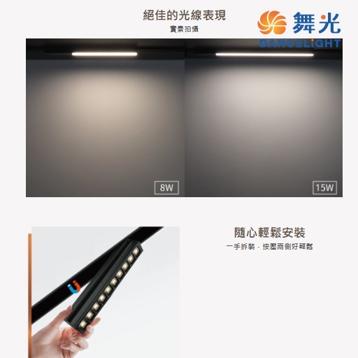 舞光~~12W 拉斐爾超薄磁吸基礎排燈 