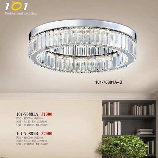 101燈飾101-70881A 101-70881B 造型吸頂燈 尺寸 材質 規格請参閱圖示 