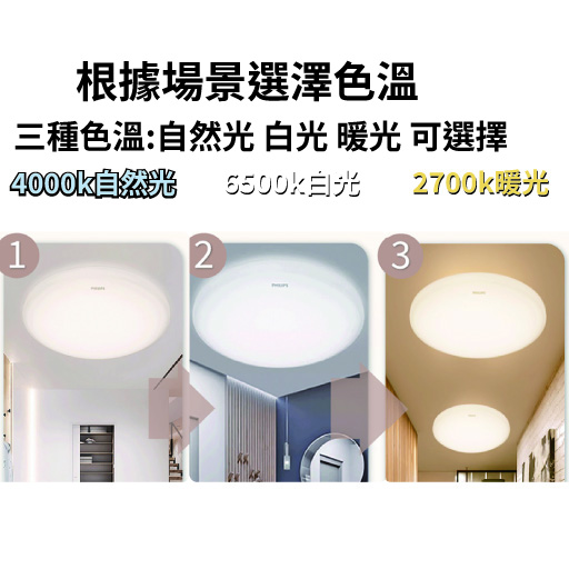 PHILIPS 飛利浦 若欣20W調色壁切吸頂燈-雅緻版