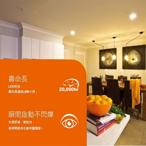 歐司朗OSRAM晶享8吋20W高光效LED吸崁兩用薄型崁燈（20公分崁孔）