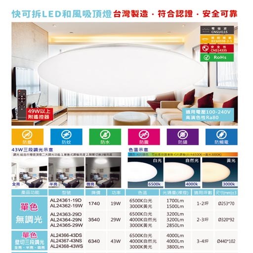 亞伯特AL24361 AL24362 AL24363 AL24364 AL24365 AL24366 AL24367 AL24368 AL24369 AL2436A 遙控調光調色吸頂燈（放大美圖請至首頁“最新消息”搜尋 ） 