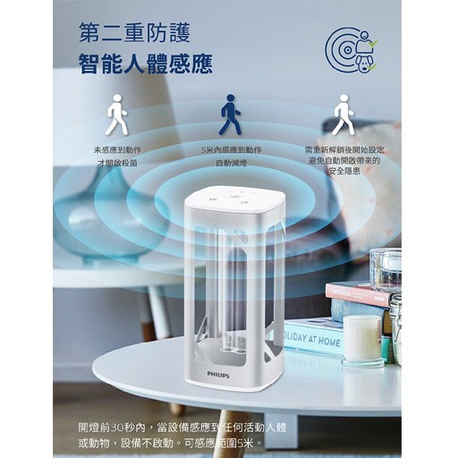 Philips 飛利浦 桌上型UV-C感應語音殺菌燈 (PU002)