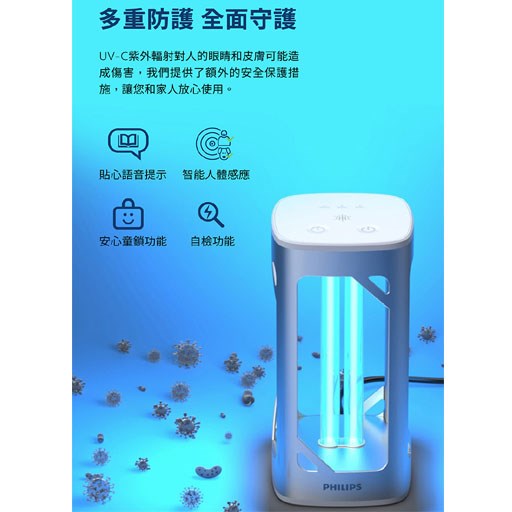 Philips 飛利浦 桌上型UV-C感應語音殺菌燈 (PU002)