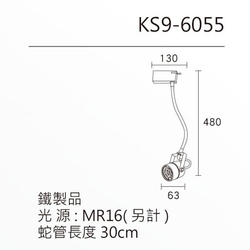 KAO'S高士蛇管軟管軌道燈 