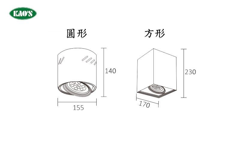 KAO'S高士AR111吸頂筒燈