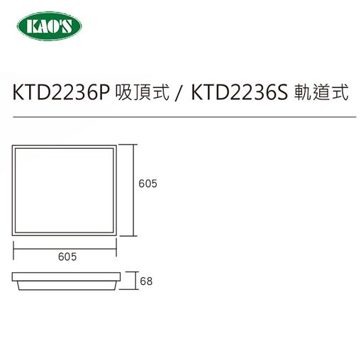 KAO'S高士LED吸頂式/軌道式平板燈具