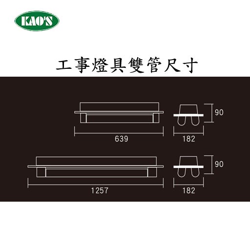 KAO'S高士T8工事LED燈具（含燈管）