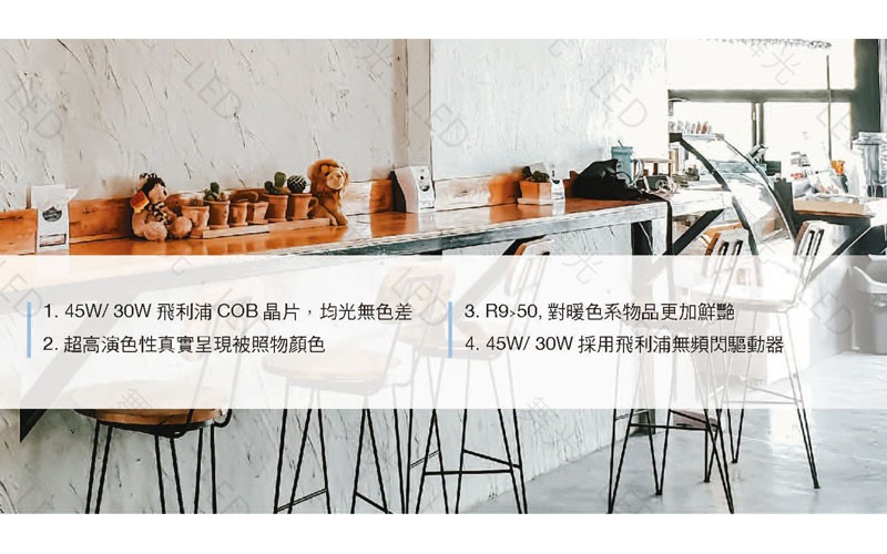 舞光~45W/30W/24W黑鑽石吸頂筒燈時尚白/貴族黑