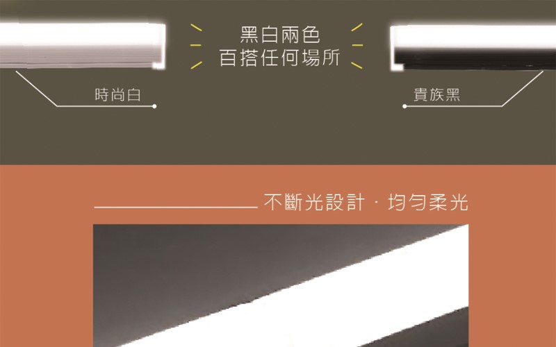 舞光新品 愛德華24W 4尺軌道支架燈時尚白/貴族黑 