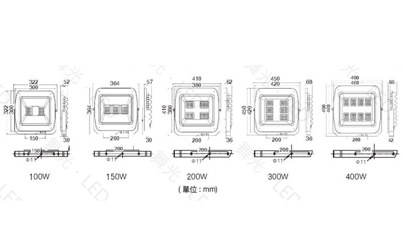 舞光 阿波羅300W/100W/150W/200W/400W/500W投光燈 OD-FLDB300D/2