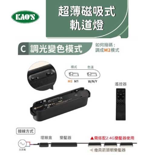 KAO'S高士KS3-0628CA  6W可調角度超薄磁吸聚光線型燈 