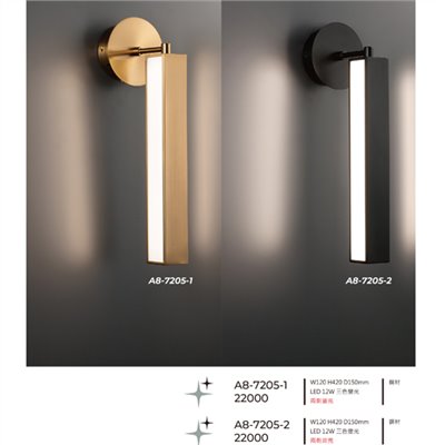 A8專業燈飾A8-7205-1 ,造型壁燈尺寸 材質 規格請参閱圖示  
