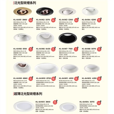 PERFECT完美燈飾KL-64161造型崁燈尺寸 材質 規格請参閱圖示  