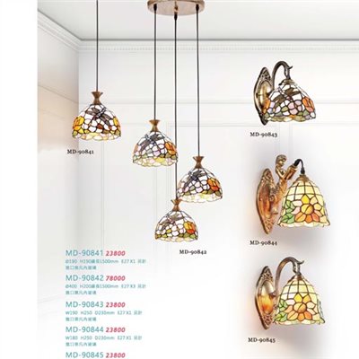 美麗生活MD90841蒂凡尼手工玻璃吊燈（放大美圖請至首頁“最新消息”搜尋 ）    