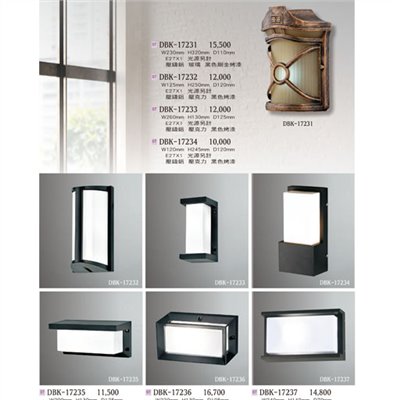 燈飾百科DBK17231 造型戶外壁燈（放大美圖請至首頁“最新消息”搜尋 ）   
