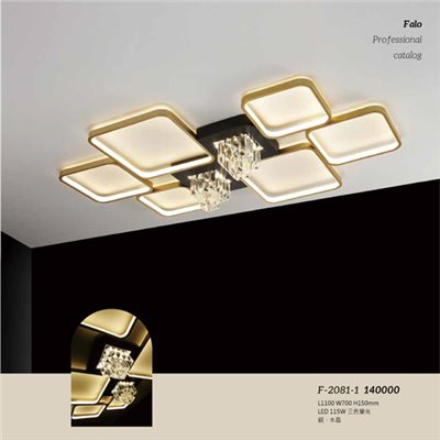 Falo精品燈飾F-2081-1時尚現代三色變光水晶吸頂燈（放大美圖請至首頁“最新消息”搜尋 ） (編號F-2081-1)