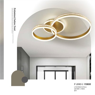 Falo精品燈飾F-2083-1時尚現代三色變光水晶吸頂燈（放大美圖請至首頁“最新消息”搜尋 ） (編號F-2083-1)